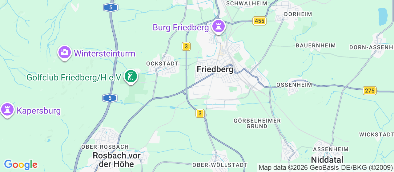 Karte: 61169 Friedberg